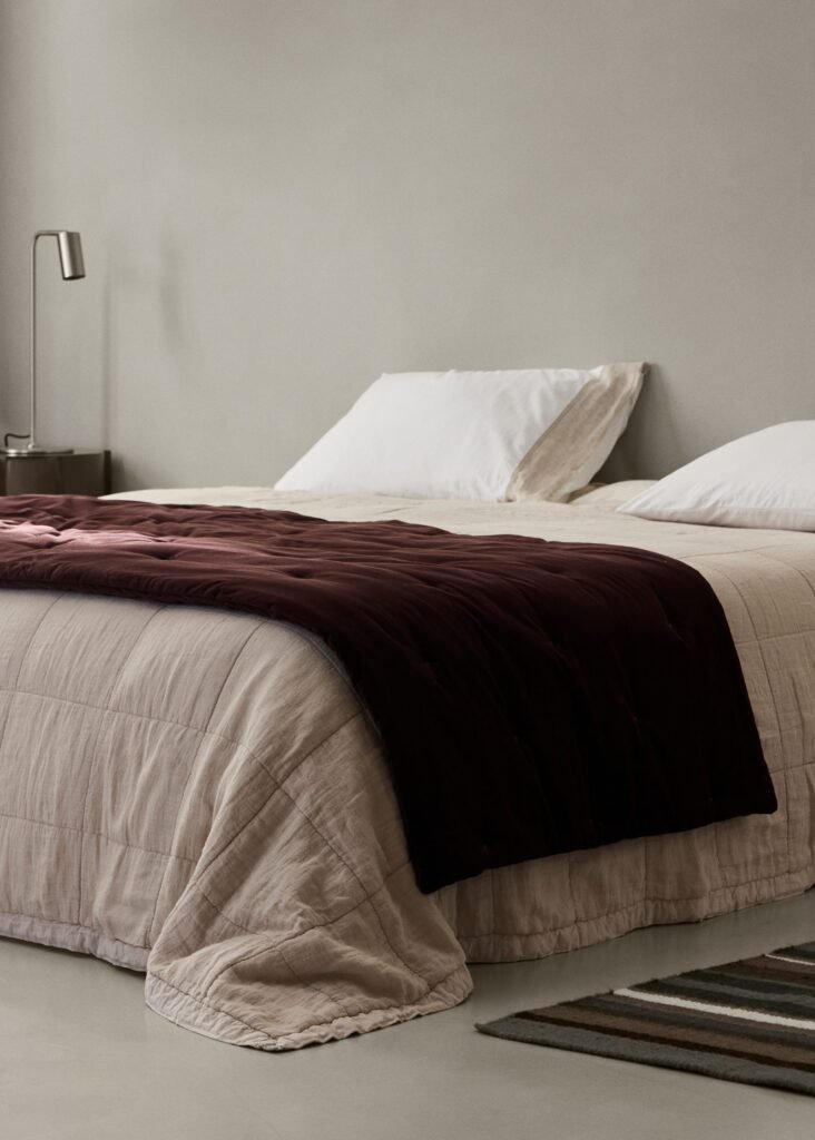 Cobertor de pé de cama de veludo e algodão garment-dye