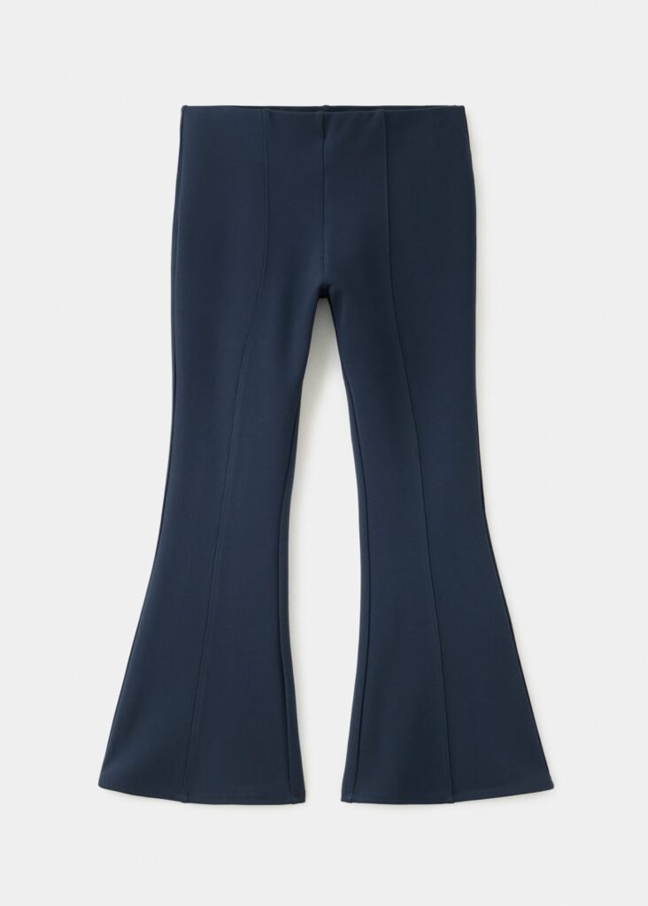 Leggings à boca de sino com costuras
