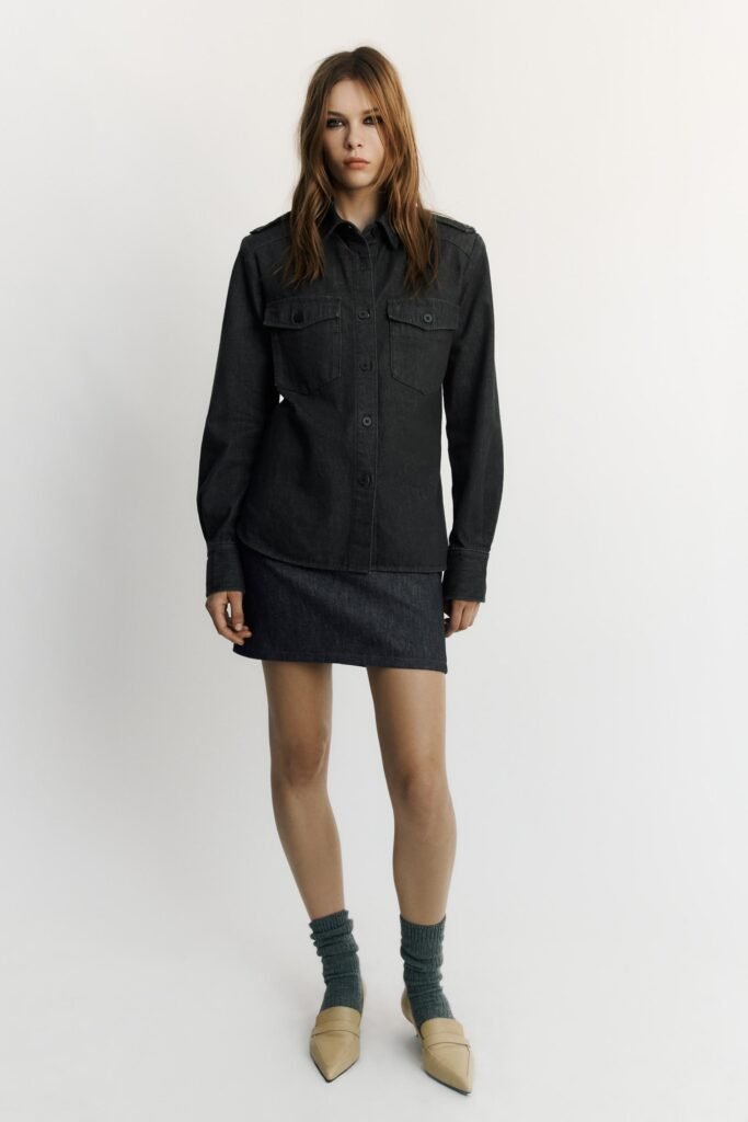 CAMISA TRF DENIM COM BOLSOS