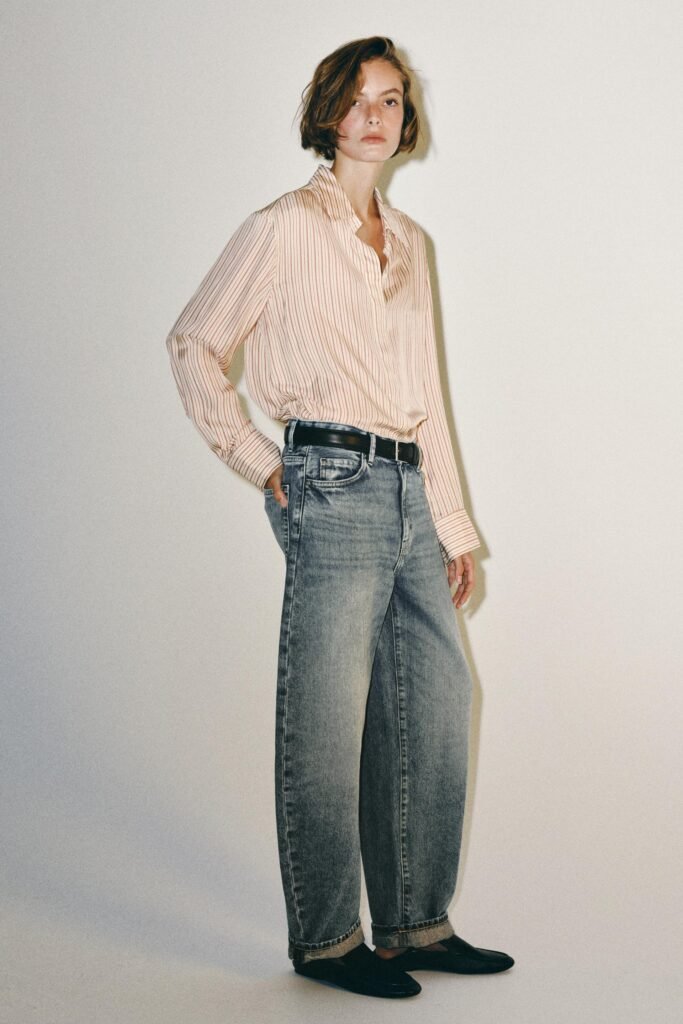CAMISA ÀS RISCAS COM SEDA ZW COLLECTION