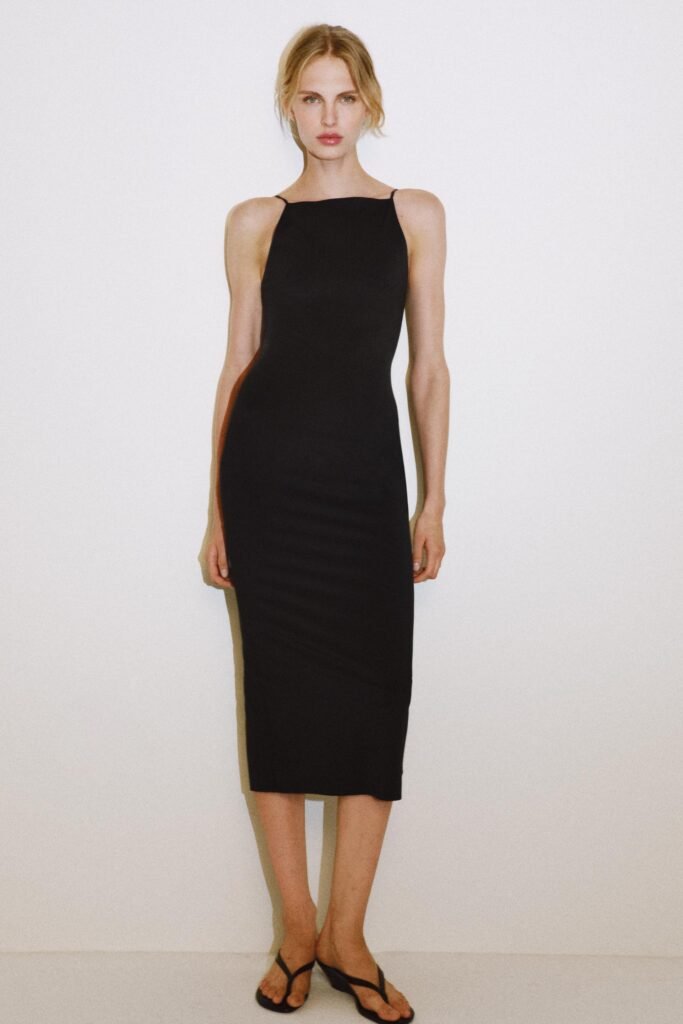 VESTIDO MIDI MISTURA POLIAMIDA