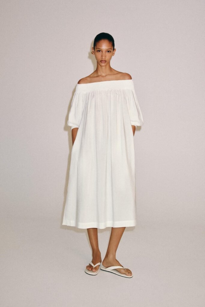 VESTIDO MIDI OMBROS DESCOBERTOS ZW COLLECTION