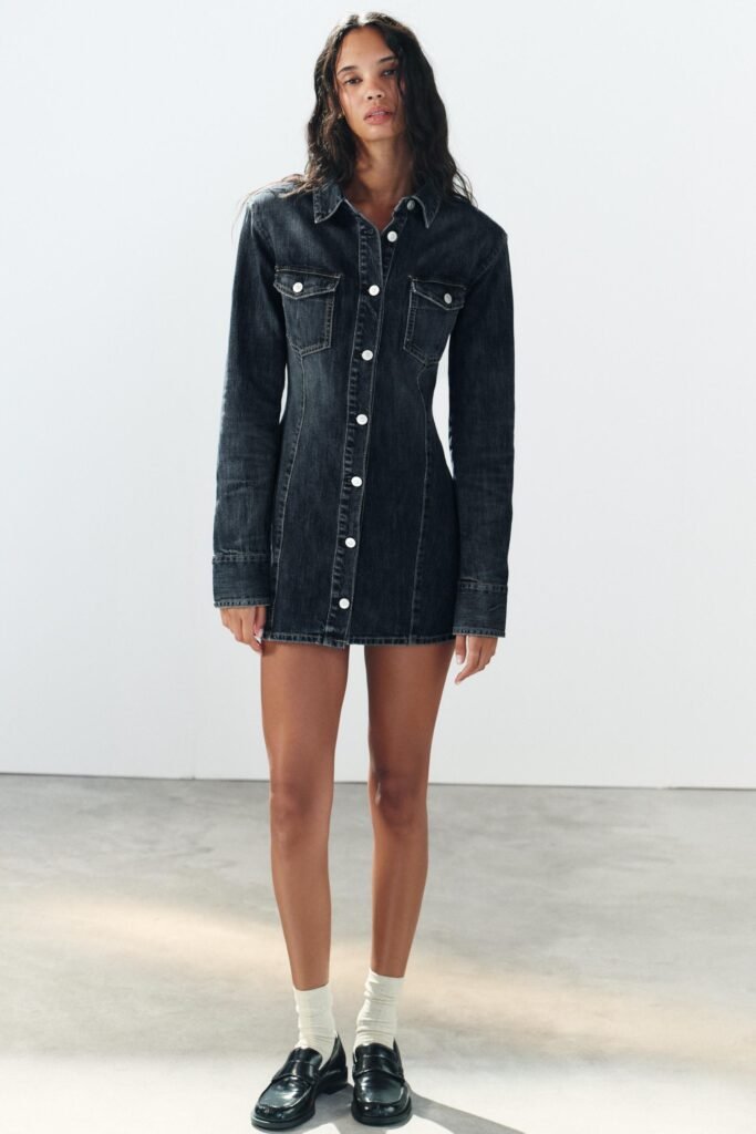 VESTIDO MINI DENIM TRF COM OMBREIRAS