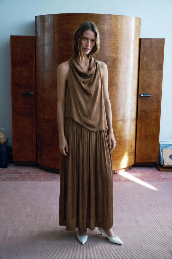 VESTIDO MIDI ACETINADO