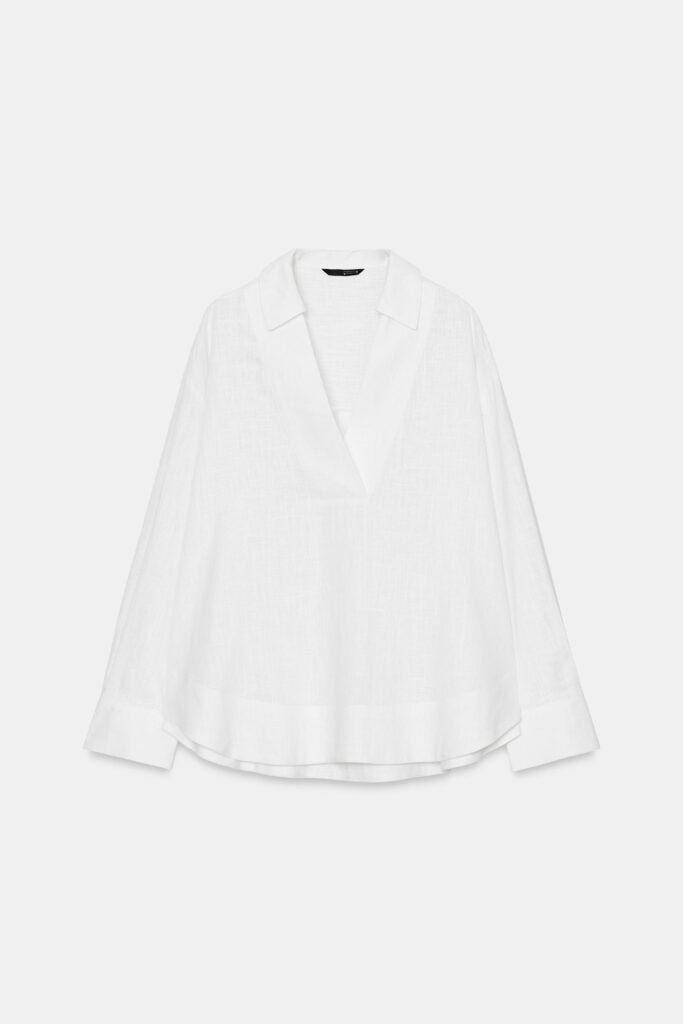 BLUSA AMPLA COM LINHO