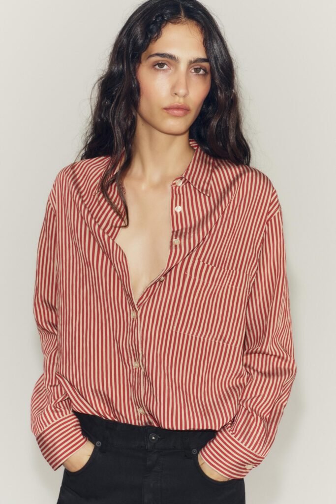 CAMISA ESTAMPADA RISCAS BOLSO ZW COLLECTION