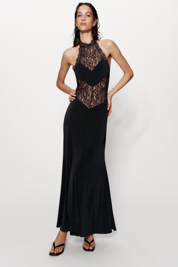 VESTIDO ESTILO LINGERIE COM RENDA