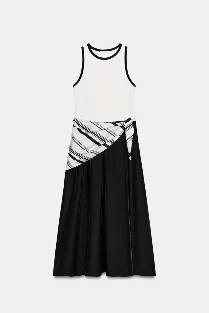 VESTIDO MIDI COMBINADO COM LENÇO