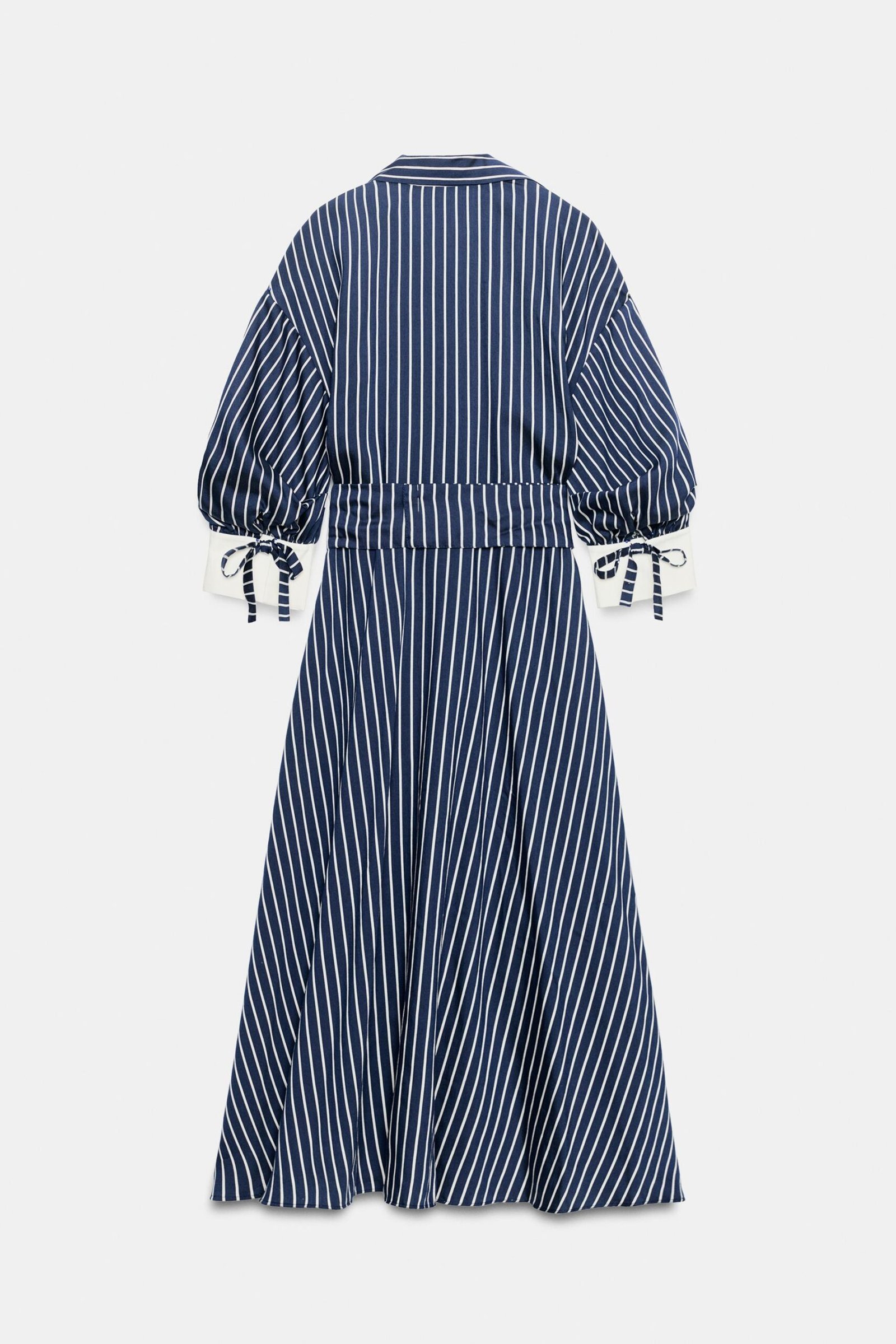 VESTIDO MIDI ÀS RISCAS COM CINTO - Image 10