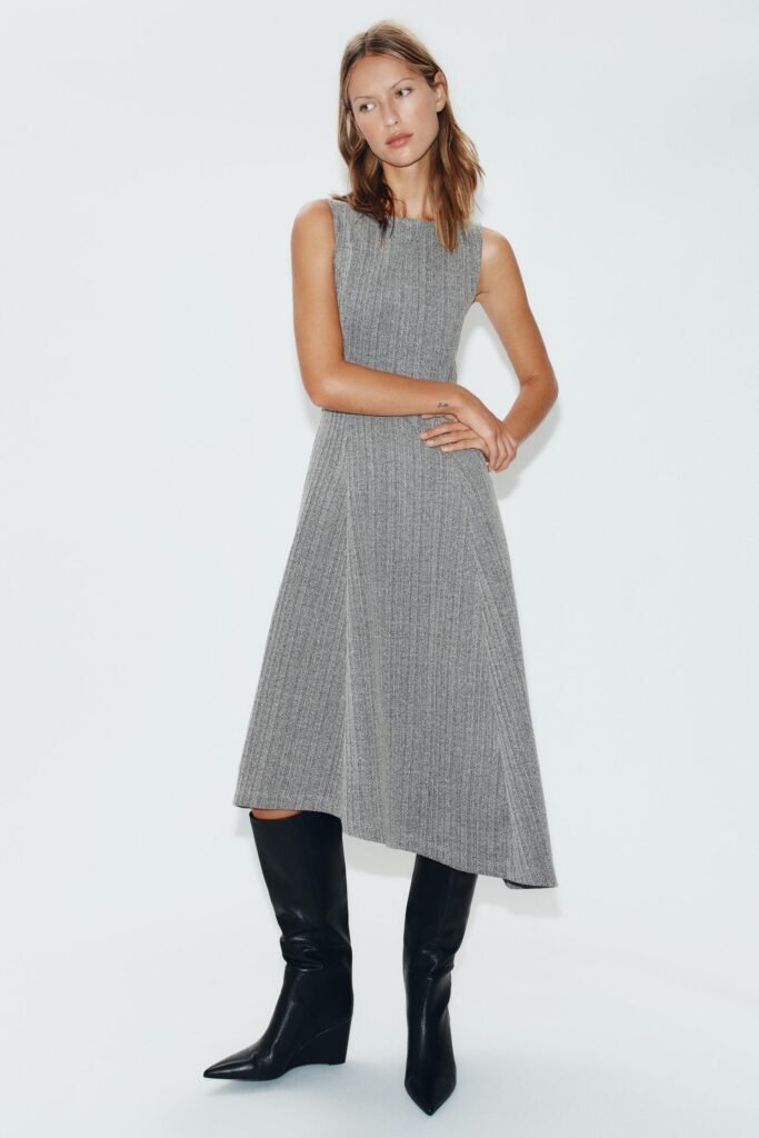 VESTIDO MIDI ASSIMÉTRICO
