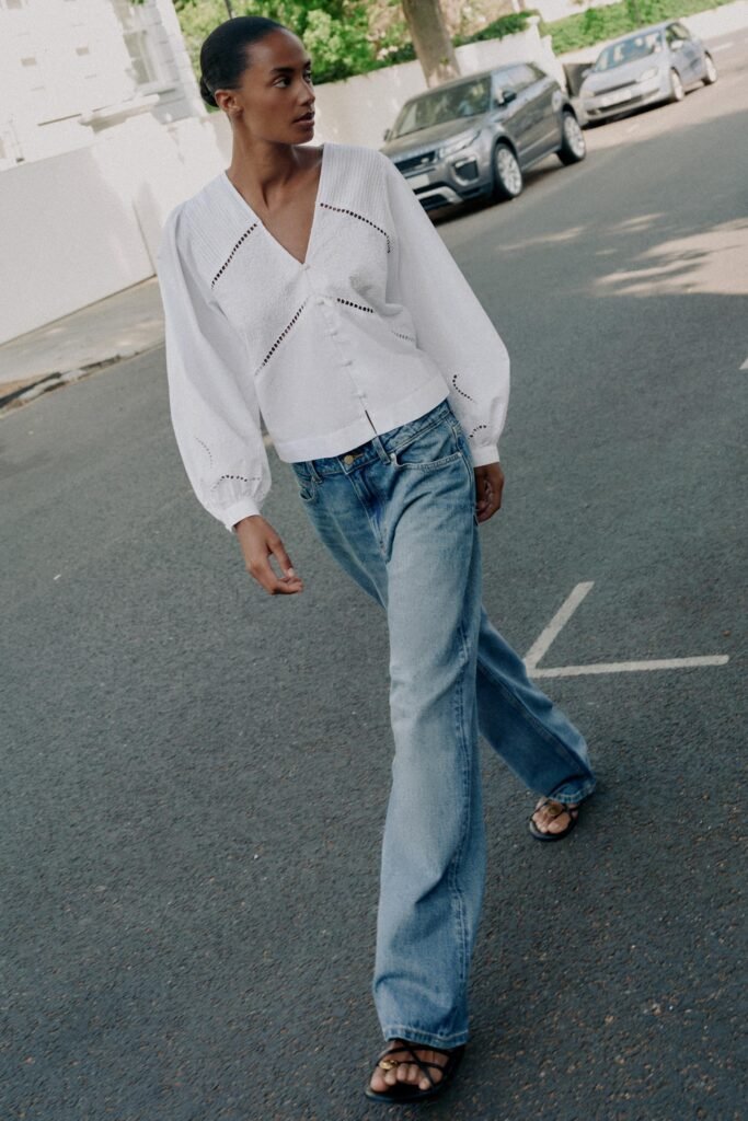 BLUSA DE POPELINA COM BORDADOS