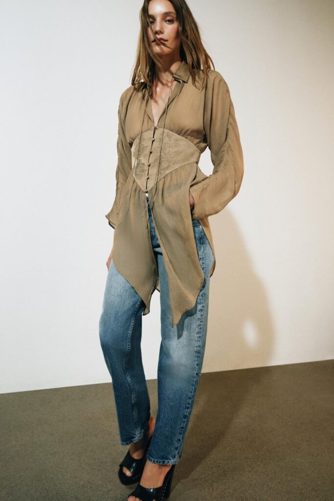 CAMISA FLUIDA COM RENDA ZW COLLECTION