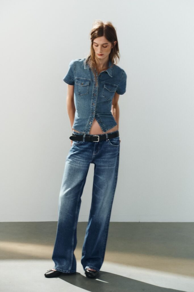 CAMISA DENIM TRF COM BOLSOS