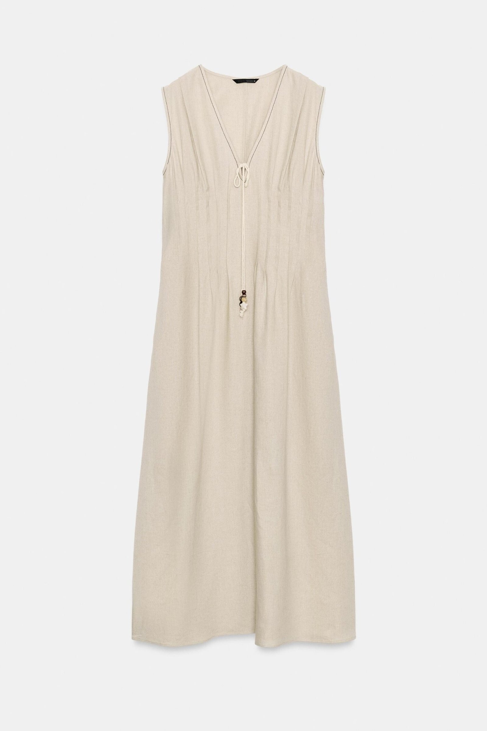 VESTIDO MIDI DE LINHO COM JARETAS - Image 8