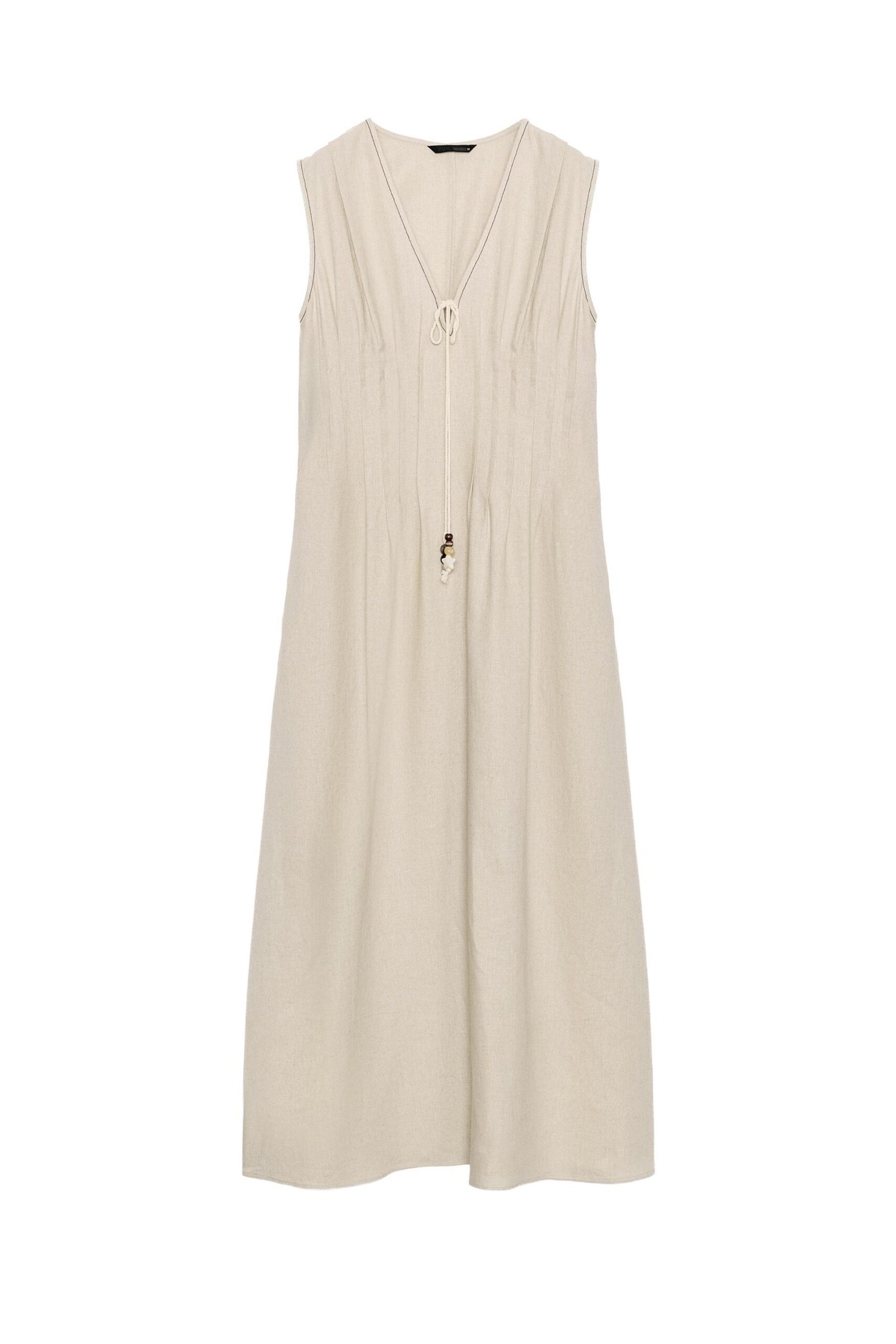 VESTIDO MIDI DE LINHO COM JARETAS - Image 11