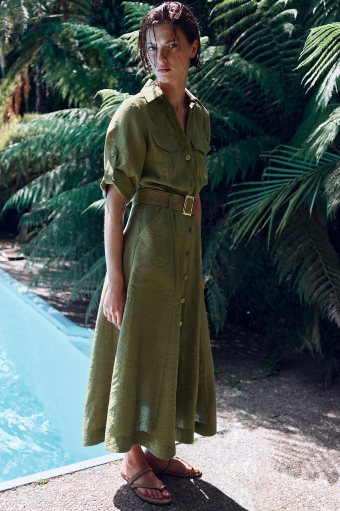 VESTIDO MIDI CAMISEIRO COM CINTO