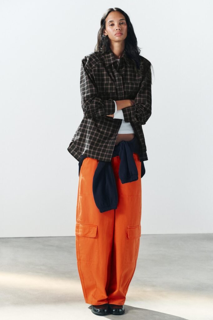 CAMISA OVERSIZE DE POPELINA AOS QUADRADOS