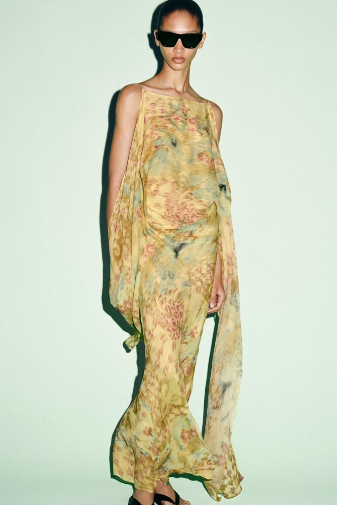 VESTIDO ESTAMPADO COM LAÇADA ZW COLLECTION