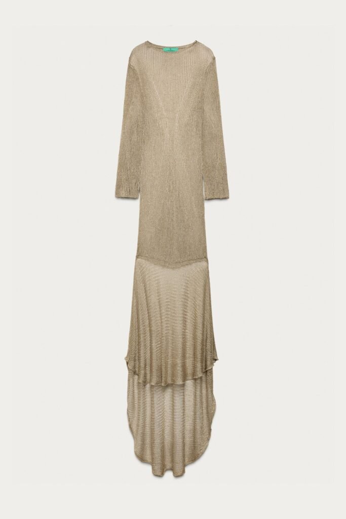VESTIDO COMPRIDO DE MALHA FIO METALIZADO MARISA BERENSON X ZARA