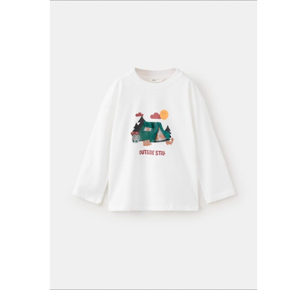 T-shirt estampada com detalhe interativo